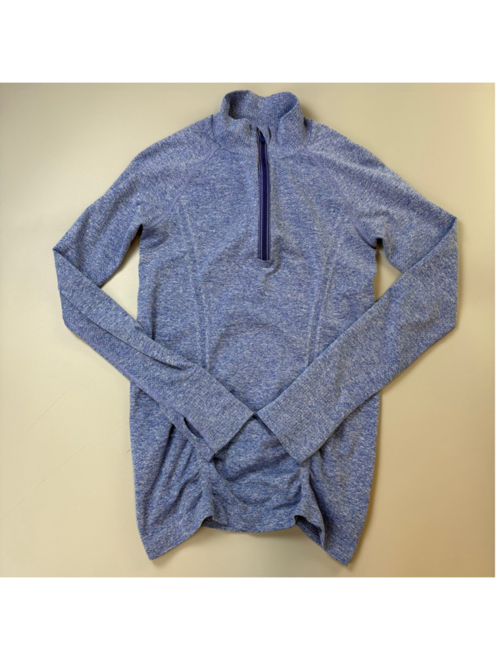 Athleta Top XS Blue White Quarter Zip Long Sleeve Running Athleisure Sporty Mint - Picture 1 of 14